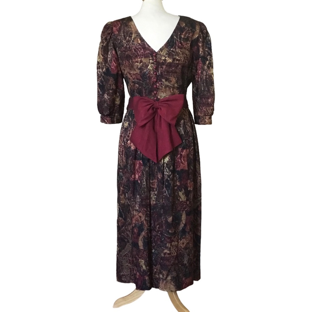 RARE Vintage 80’s Lanz Originals Floral Paisley Cottagecore Maxi Dress - Picture 2 of 15